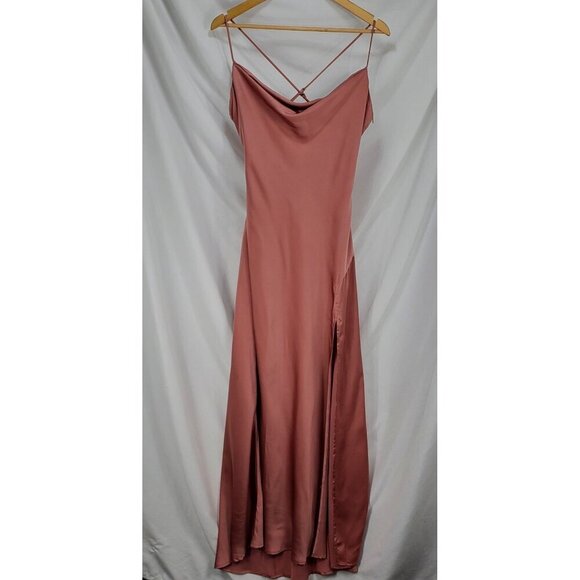ASTR The Label Women's ACDR101114S Red Maxi Dress Palisades Cowl Neck Sz M
